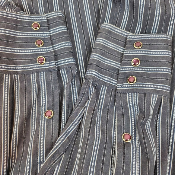Panhandle Slim Blue Striped Western Purple Pearl Snap Button Down Shirt L Mens - Picture 15 of 15